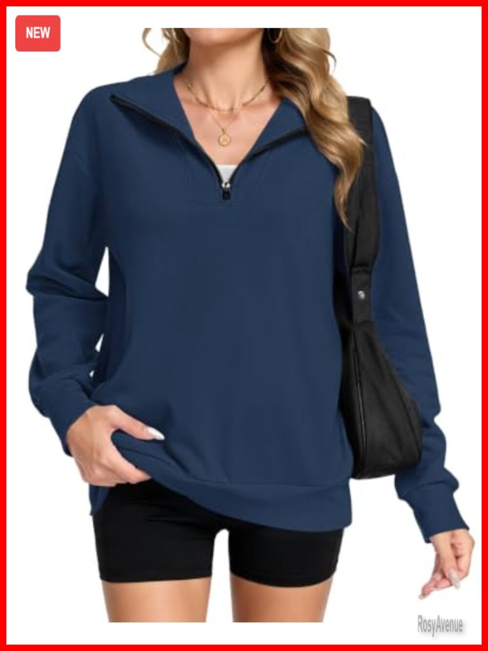 Women's Quarter Zip Oversized Sweatshirt Long Sleeve with Pockets